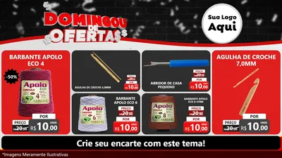 Modelo de TV para TV Horizontal com o tema Domingou de Ofertas para Armarinho e Aviamentos