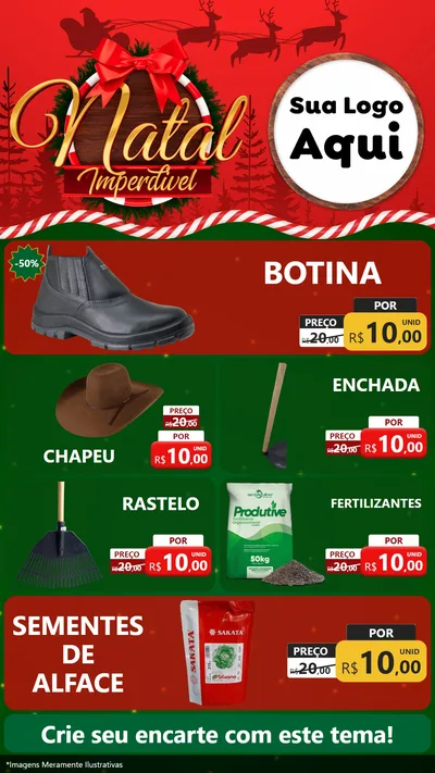 Modelo de TV para TV Vertical com o tema Natal Imperdível para Agropecuária
