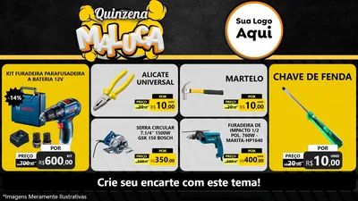 Modelo de TV para TV Horizontal com o tema Quinzena Maluca para Maquinas e Ferramentas