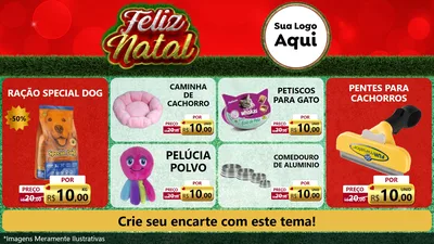 Modelo de TV para TV Horizontal com o tema Feliz Natal para Pet Shop
