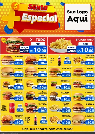 Modelo de Encarte para Encarte A4 Vertical com o tema Sexta Mais Especial para Hamburgueria