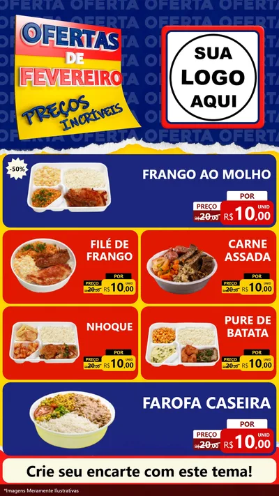 Modelo de TV para TV Vertical com o tema Ofertas de Fevereiro - Preços Incríveis para Restaurante
