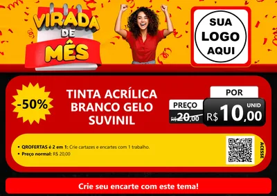 Modelo de Cartaz para Cartaz A4 Horizontal com o tema Virada de Mês para Tintas e Ferramentas