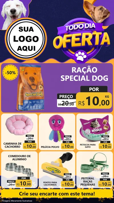 Modelo de Rede Social para Stories com o tema Todo Dia Oferta - Pet Shop para Pet Shop