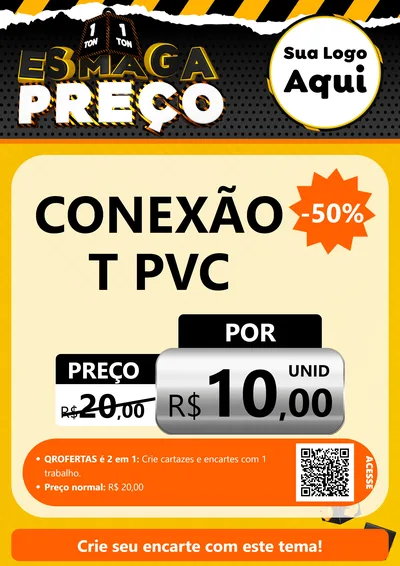 Modelo de Cartaz para Cartaz A4 Vertical com o tema Esmaga Preço para Tubos e conexões