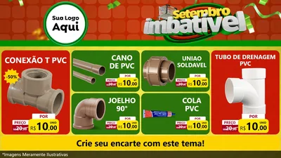 Modelo de TV para TV Horizontal com o tema Setembro Imbatível para Tubos e conexões