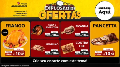 Modelo de TV para TV Horizontal com o tema Explosão de Ofertas para Assados