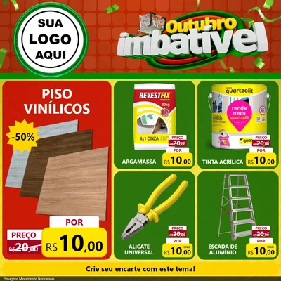 Modelo de Rede Social para Feed Facebook com o tema Outubro Imbatível para Material para Construção