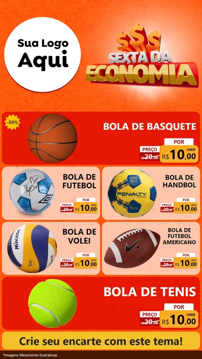 Modelo de TV para TV Vertical com o tema Sexta da Economia para Artigos Esportivos