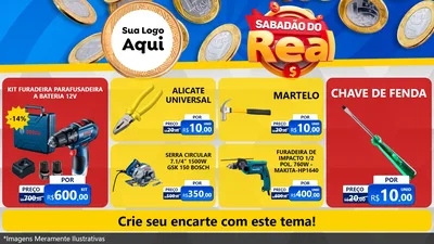 Modelo de TV para TV Horizontal com o tema Sabadão do Real para Maquinas e Ferramentas