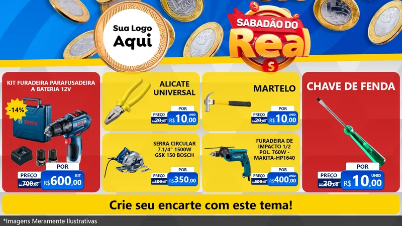 Modelo de TV para TV Horizontal com o tema Sabadão do Real para Maquinas e Ferramentas