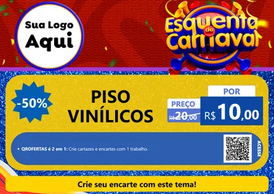 Modelo de Cartaz para Cartaz A4 Horizontal com o tema Esquenta de Carnaval para Material para Construção