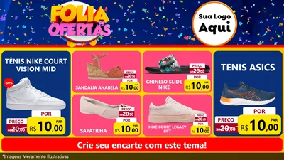 Modelo de TV para TV Horizontal com o tema Folia de Ofertas para Calçados