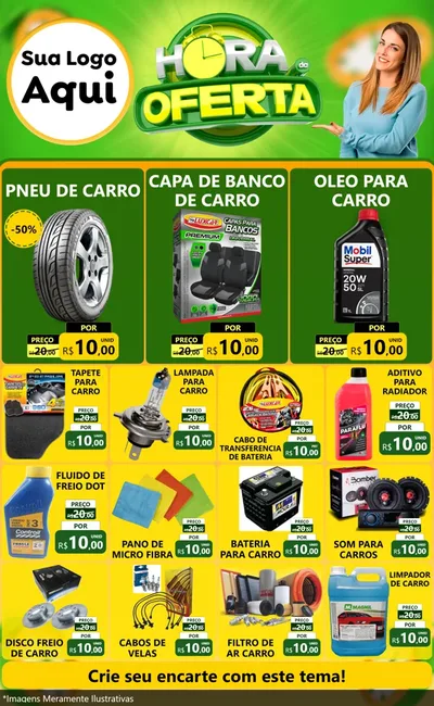 Modelo de Encarte para Encarte Grande com o tema Hora da Oferta para Auto peças