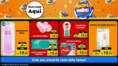 Modelo de TV para TV Horizontal com o tema Fecha Mês para Bebês