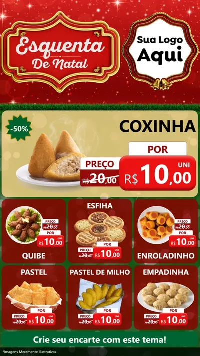 Modelo de Rede Social para Stories com o tema Esquenta de Natal para Salgadaria