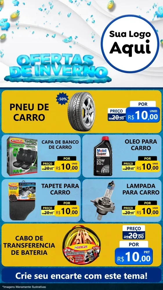 Modelo de TV para TV Vertical com o tema Ofertas de Inverno para Auto peças