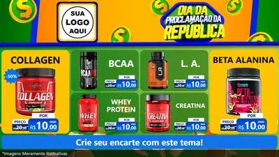 Modelo de TV para TV Horizontal com o tema Dia Da Proclamação da República para Suplementos alimentares