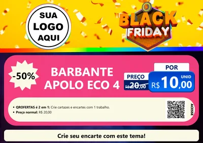 Modelo de Cartaz para Cartaz A4 Horizontal com o tema Black Friday para Armarinho e Aviamentos
