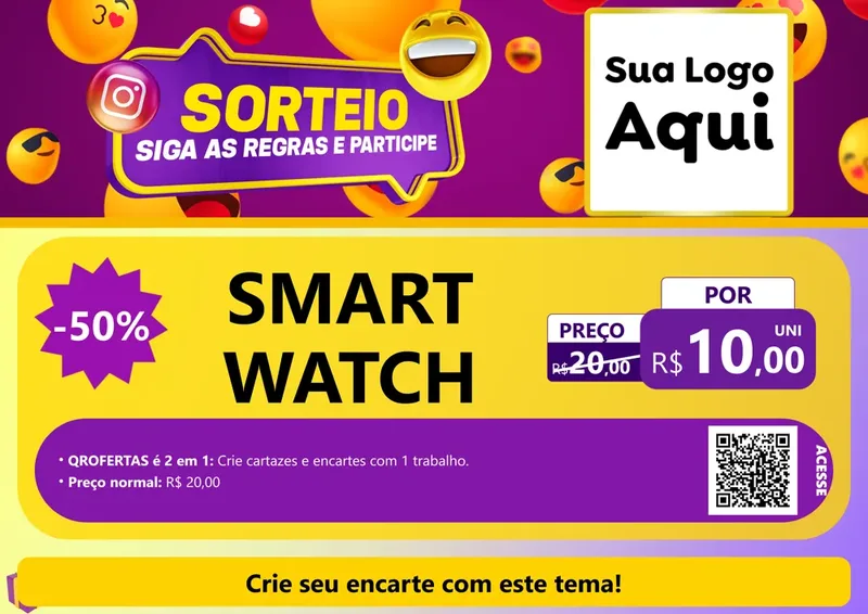 Modelo de Cartaz para Cartaz A4 Horizontal com o tema Sorteio para Informática