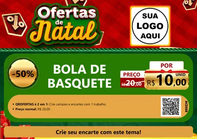 Modelo de Cartaz para Cartaz A4 Horizontal com o tema Ofertas de Natal para Artigos Esportivos
