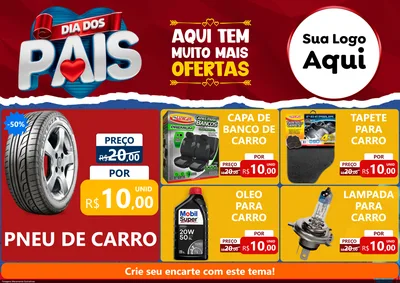 Modelo de Encarte para Encarte A4 Horizontal com o tema Dia dos Pais para Auto peças