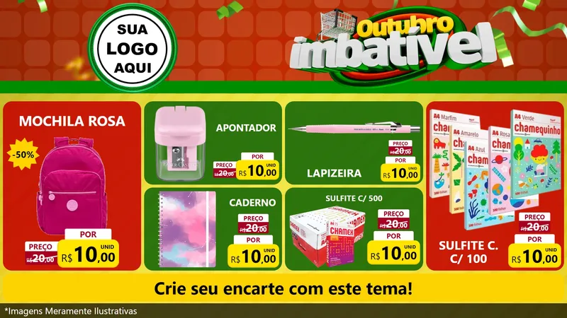 Modelo de TV para TV Horizontal com o tema Outubro Imbatível para Papelaria