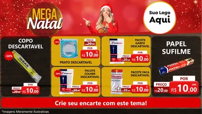 Modelo de TV para TV Horizontal com o tema Mega Natal para Embalagens
