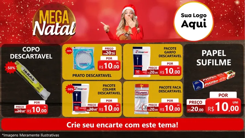 Modelo de TV para TV Horizontal com o tema Mega Natal para Embalagens