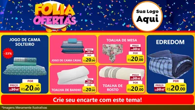 Modelo de TV para TV Horizontal com o tema Folia de Ofertas para Cama, Mesa e Banho