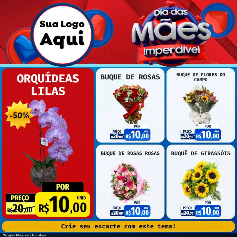 Modelo de Rede Social para Feed Facebook com o tema Dia Das Mães Imperdível para Floricultura e jardim