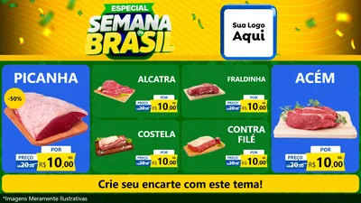 Modelo de TV para TV Horizontal com o tema Especial Semana do Brasil para Açougue