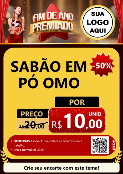 Modelo de Cartaz para Cartaz A4 Vertical com o tema Fim de Ano Premiado para Produtos de Limpeza