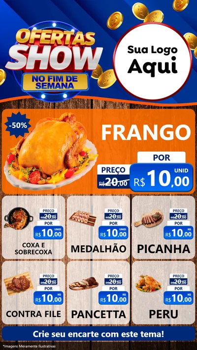 Modelo de Rede Social para Stories com o tema Ofertas Show No Fim De Semana para Assados
