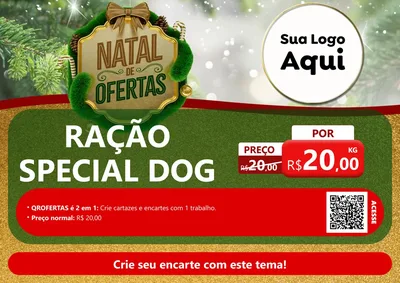 Modelo de Cartaz para Cartaz A4 Horizontal com o tema Ofertas de Natal para Pet Shop