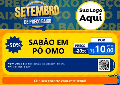 Modelo de Cartaz para Cartaz A4 Horizontal com o tema Setembro De Preço Baixo para Produtos de Limpeza