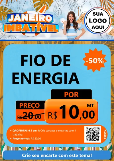 Modelo de Cartaz para Cartaz A4 Vertical com o tema Janeiro Imbatível para Materiais Elétricos