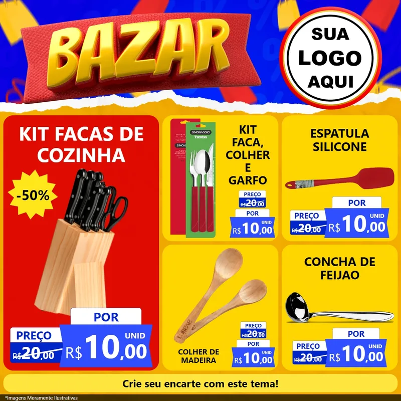 Modelo de Rede Social para Feed Facebook com o tema Bazar para Utilidades Domésticas