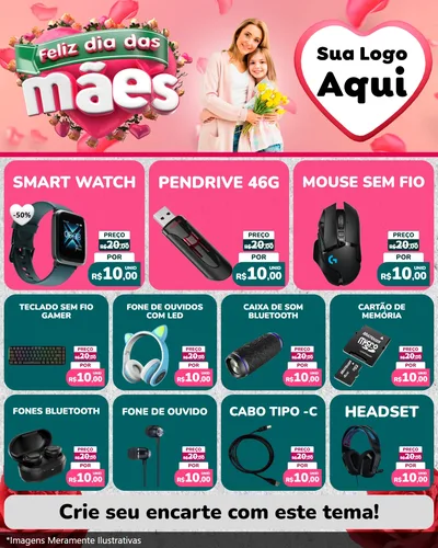 Modelo de Rede Social para Feed Instagram com o tema Feliz Dia das Mães para Informática