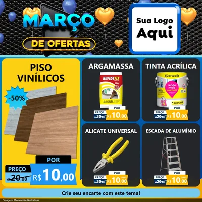 Modelo de Rede Social para Feed Facebook com o tema Março de Ofertas para Material para Construção