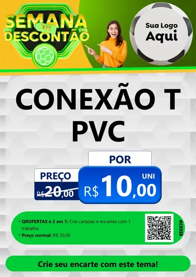 Modelo de Cartaz para Cartaz A4 Vertical com o tema Semana de Descontão - Copa para Tubos e conexões