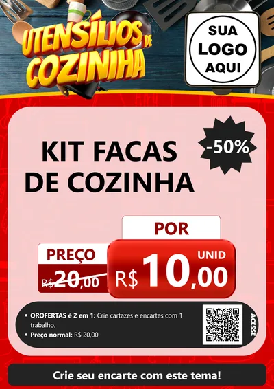 Modelo de Cartaz para Cartaz A4 Vertical com o tema Utensílios de Cozinha para Utilidades Domésticas