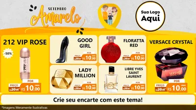 Modelo de TV para TV Horizontal com o tema Setembro Amarelo para Perfumes