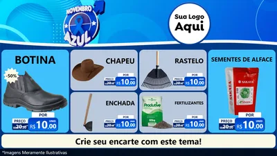 Modelo de TV para TV Horizontal com o tema Novembro Azul para Agropecuária