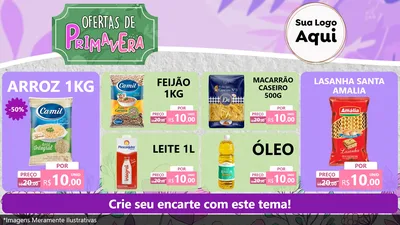 Modelo de TV para TV Horizontal com o tema Ofertas de Primavera para Supermercado