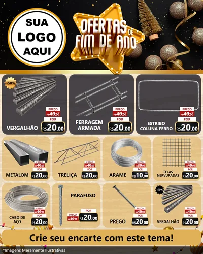 Modelo de Rede Social para Feed Instagram com o tema Ofertas de Fim de Ano para Ferragens