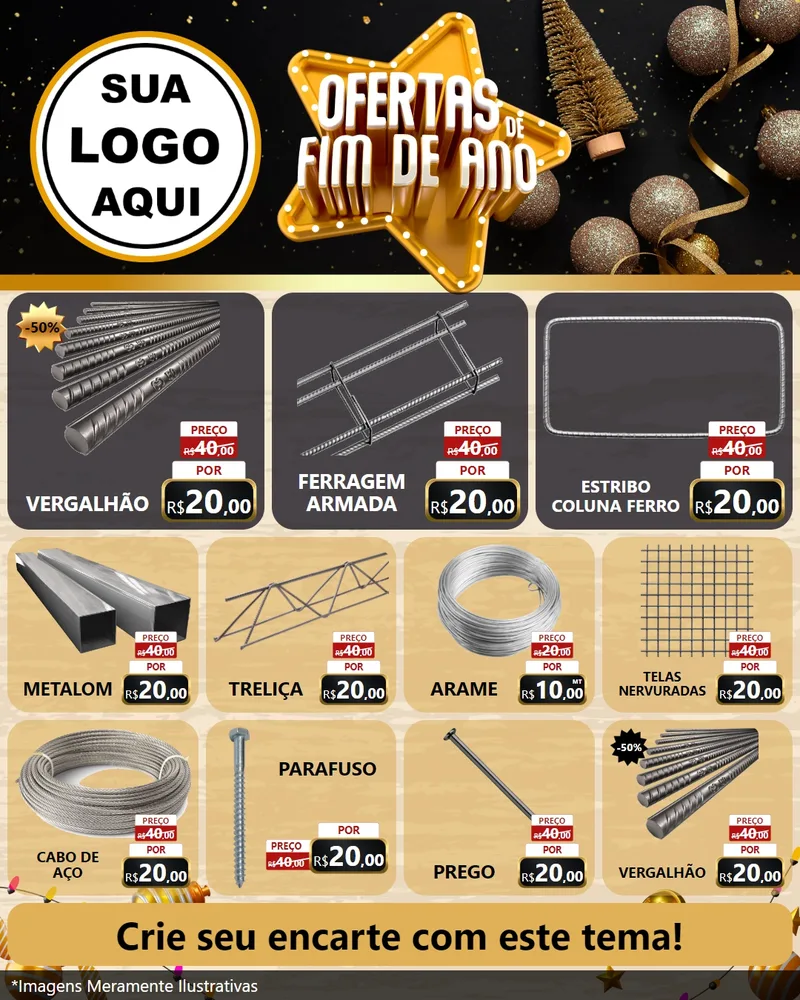 Modelo de Rede Social para Feed Instagram com o tema Ofertas de Fim de Ano para Ferragens