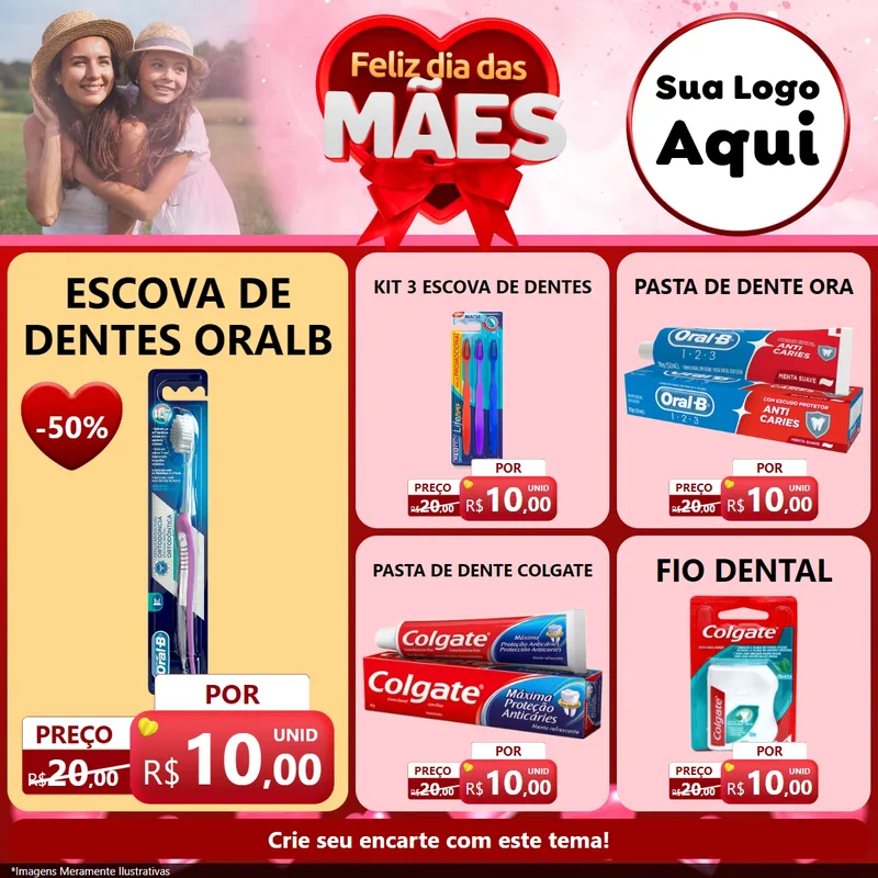 Modelo de Rede Social para Feed Facebook com o tema Feliz Dia Das Mães para Higiene Pessoal