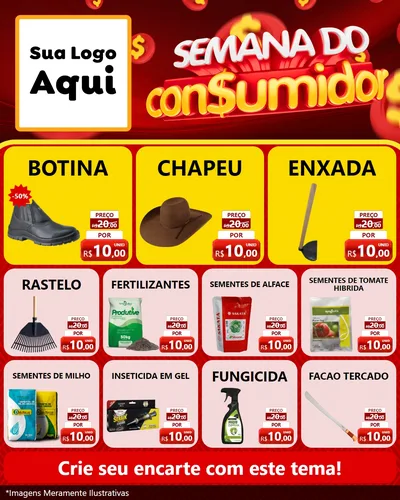Modelo de Rede Social para Feed Instagram com o tema Semana do Consumidor para Agropecuária