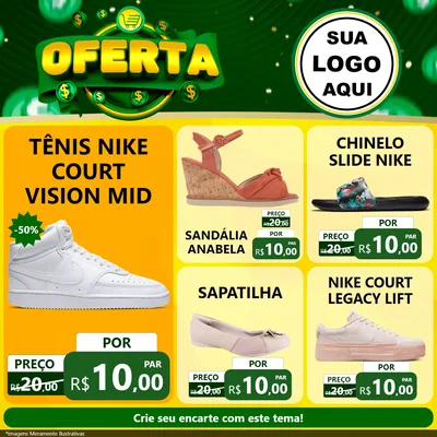 Modelo de Rede Social para Feed Facebook com o tema Oferta para Calçados
